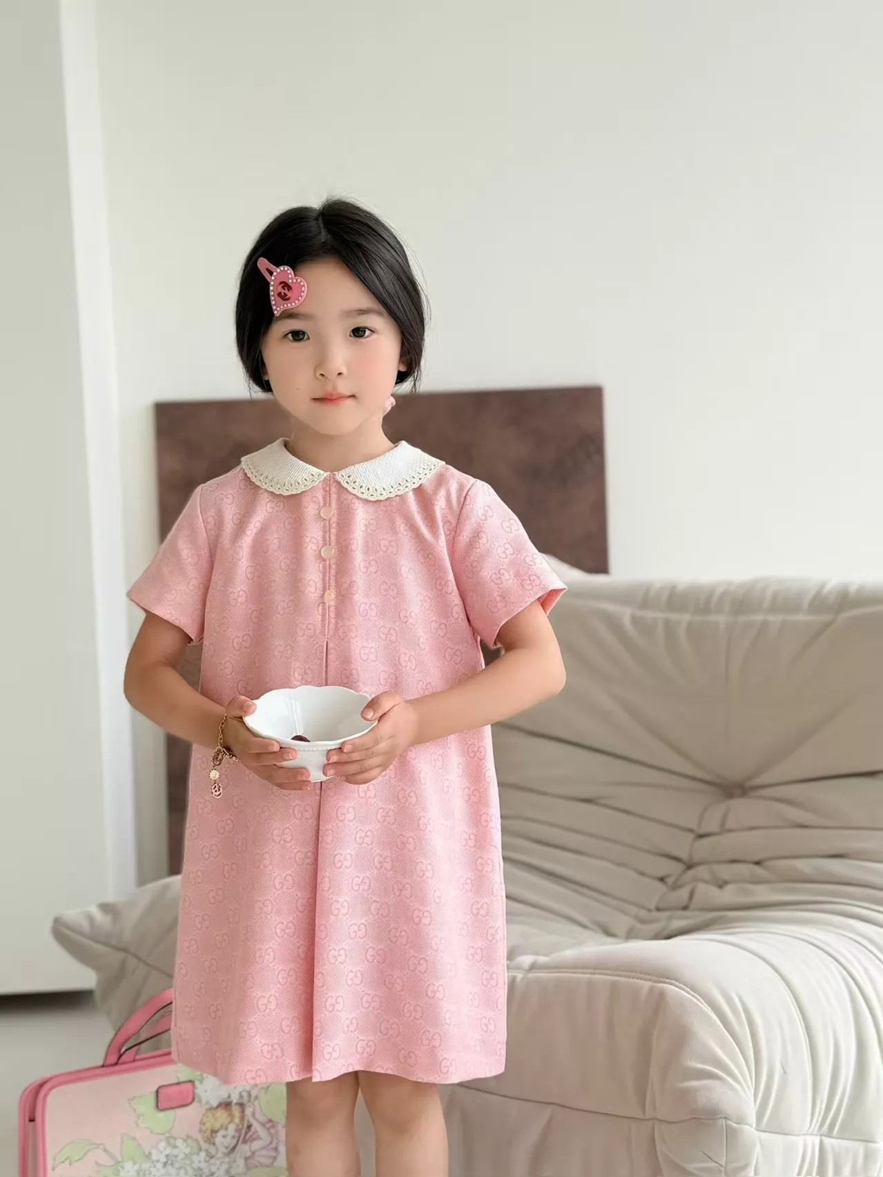 구찌 레이스 카라 반소매 원피스 상세 이미지 14