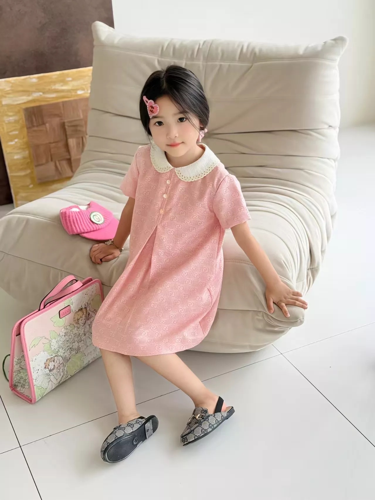 구찌 레이스 카라 반소매 원피스 상세 이미지 15