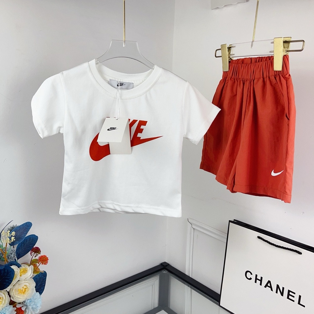 나이키 키즈 오렌지 반소매 상하 세트
