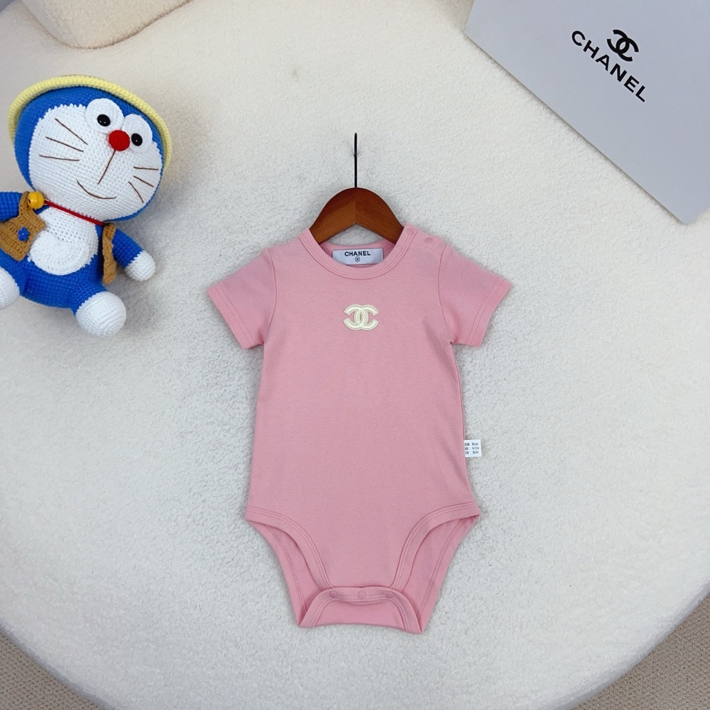 샤넬 유아 순면 반소매 바디수트
