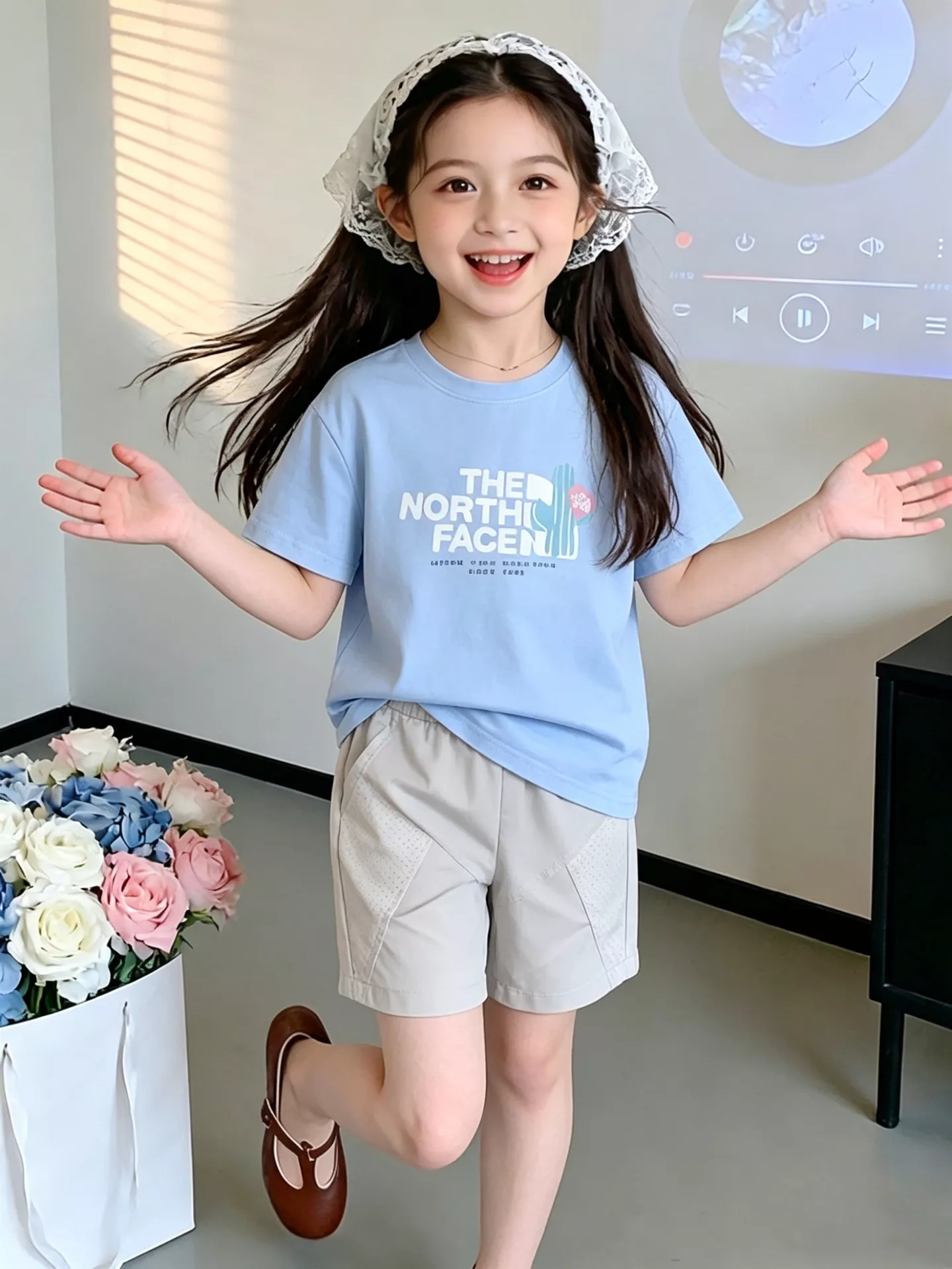 노스페이스 키즈 속건 반팔 반바지 세트 상세 이미지 23