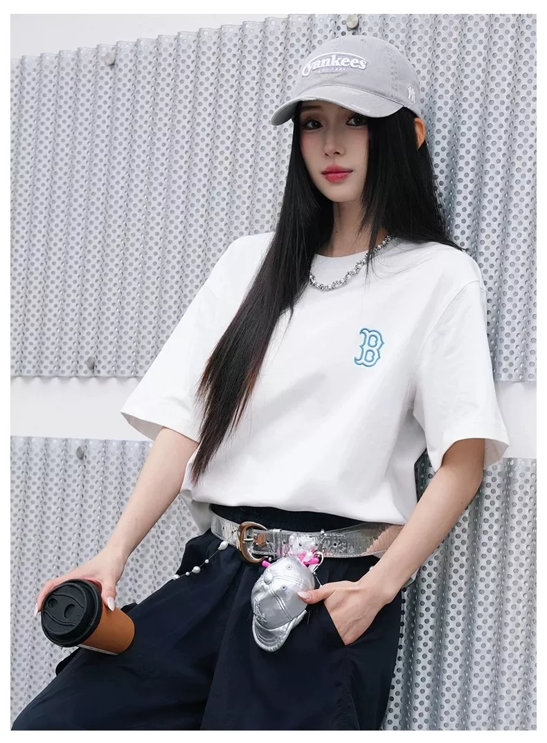 엠엘비 환채 백로고 프린트 반소매 티셔츠 상세 이미지 32