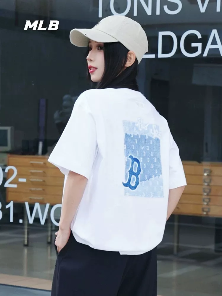 엠엘비 환채 백로고 프린트 반소매 티셔츠 상세 이미지 33