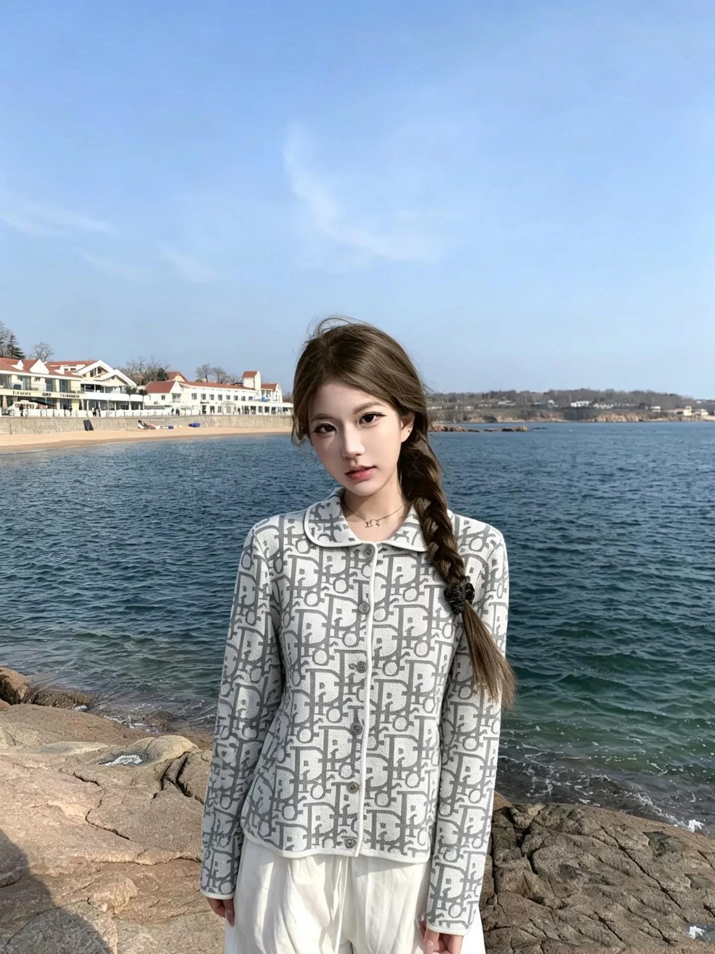 디올 우아한 스몰 카라 긴소매 상의 상세 이미지 17