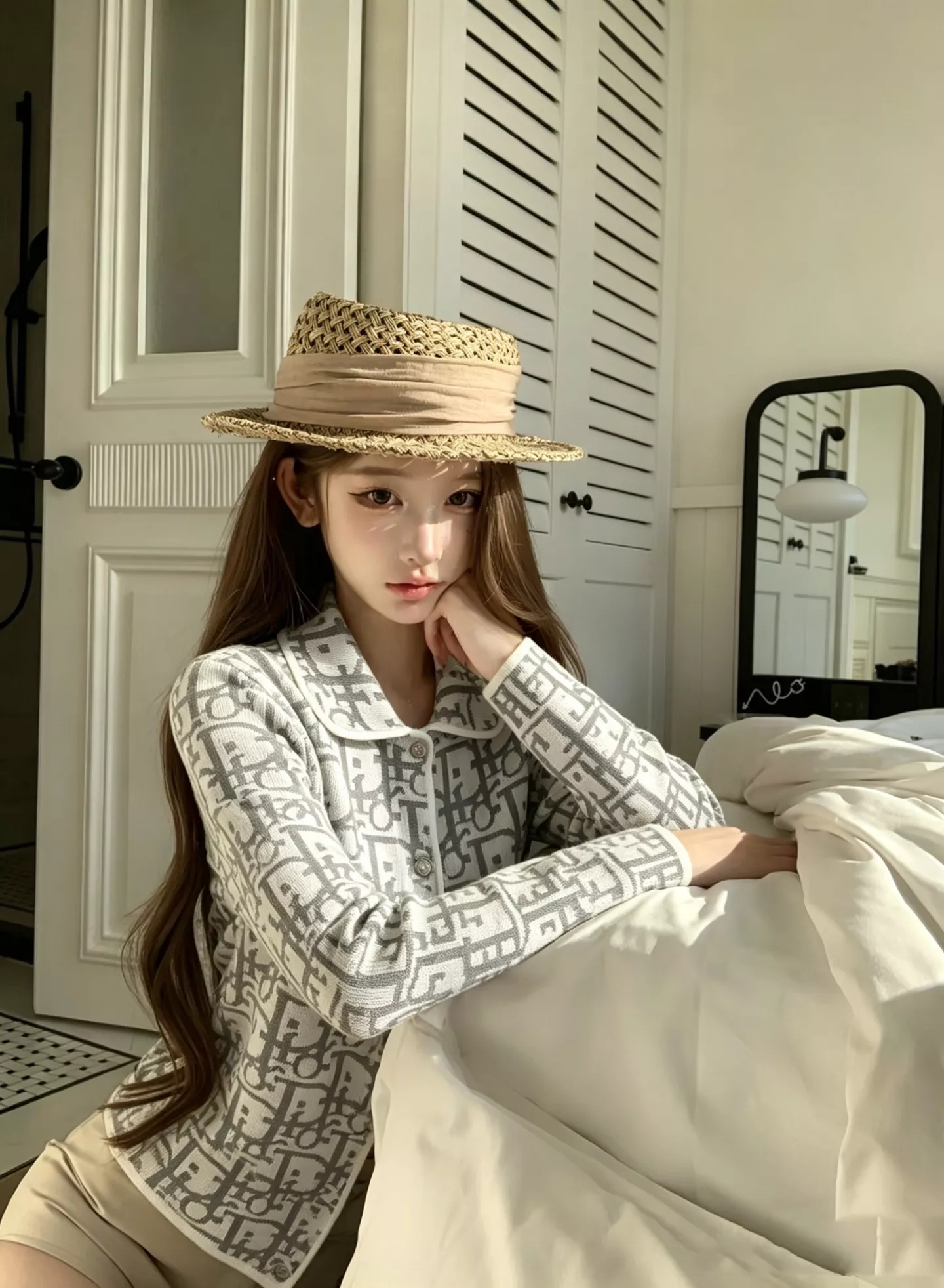 디올 우아한 스몰 카라 긴소매 상의 상세 이미지 18