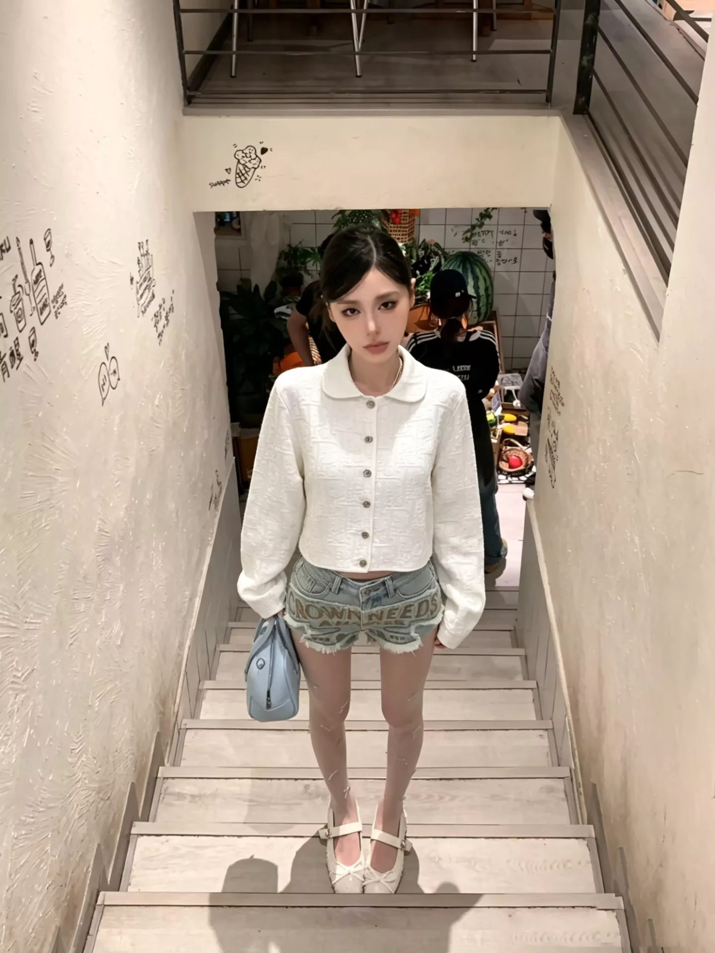 디올 우아한 스몰 카라 긴소매 상의 상세 이미지 13