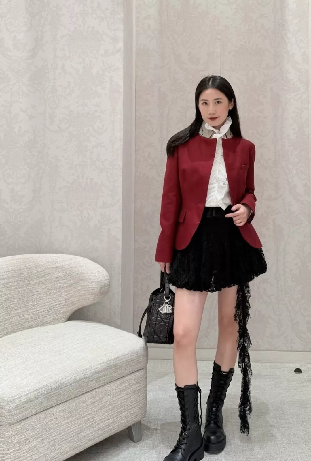 디올 레이스 플라워 패턴 스커트 상세 이미지 16