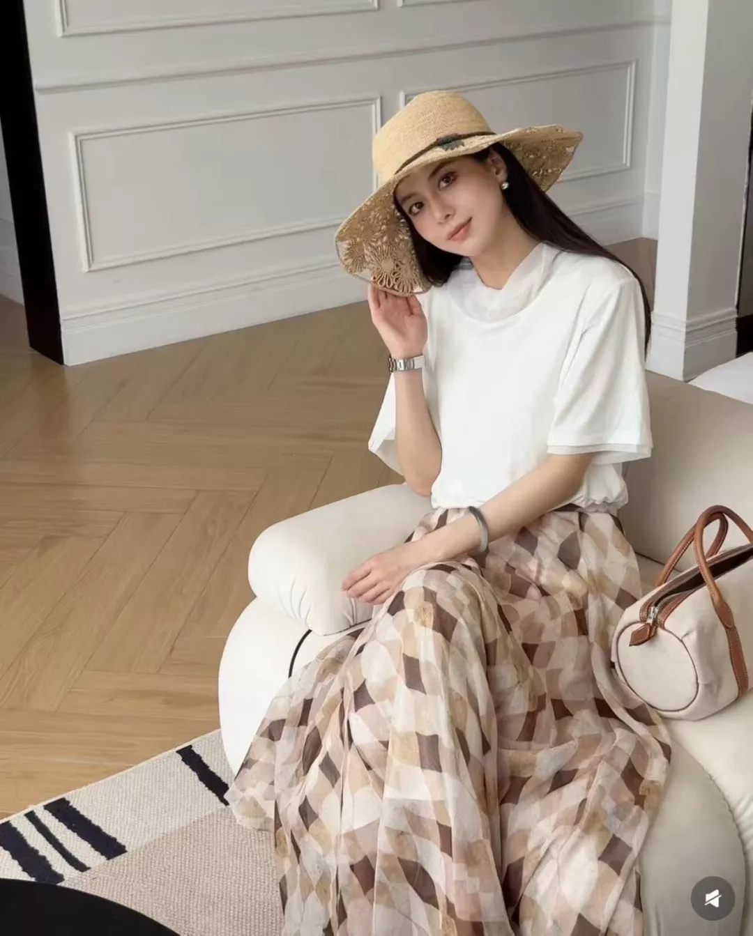 브루넬로쿠치넬리 다이아 패턴 쉬폰 스커트 상세 이미지 10