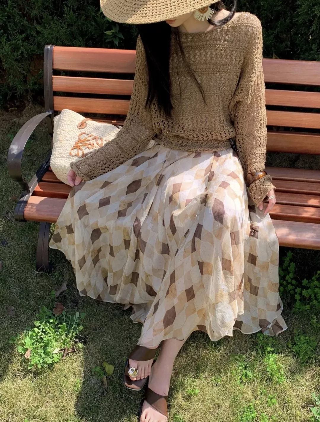 브루넬로쿠치넬리 다이아 패턴 쉬폰 스커트 상세 이미지 15