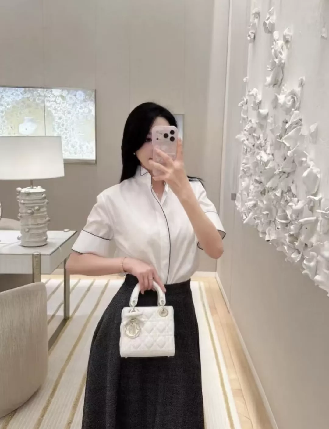 디올 배색 차이나 카라 셔츠 상세 이미지 11