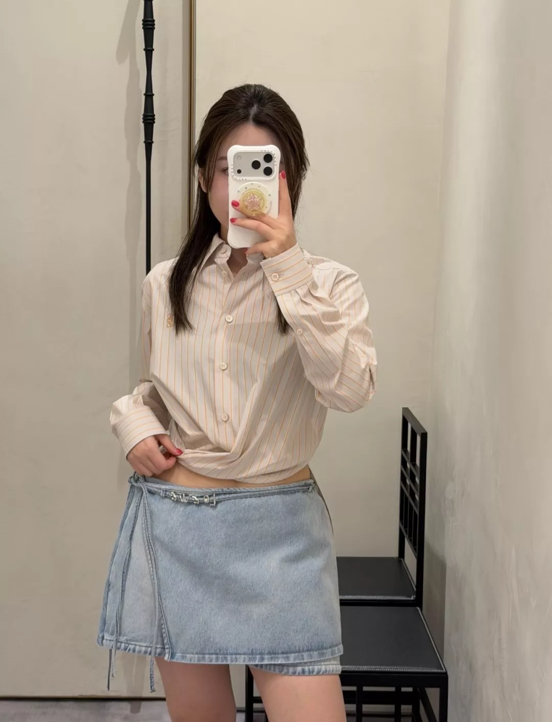 로에베 랩 디자인 데님 치마바지 상세 이미지 13
