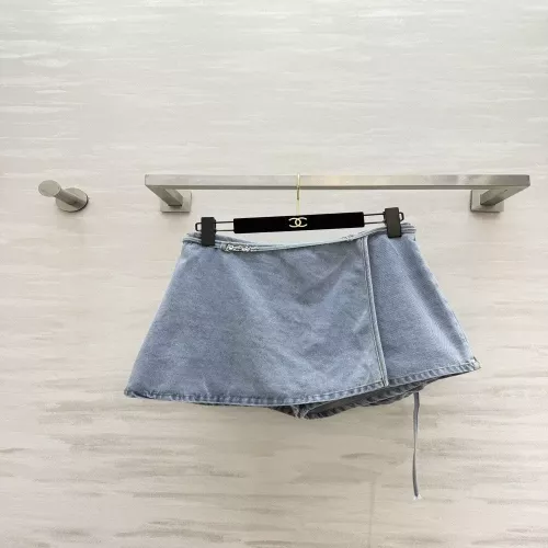 로에베 랩 디자인 데님 치마바지