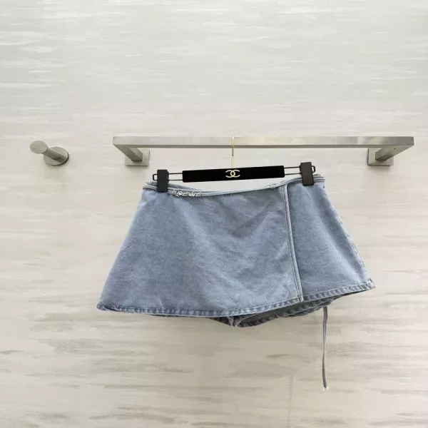 로에베 랩 디자인 데님 치마바지