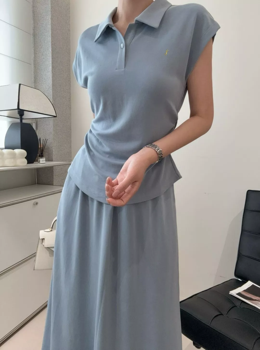 입생로랑 폴로 상의와 에이치라인 스커트 세트 상세 이미지 10