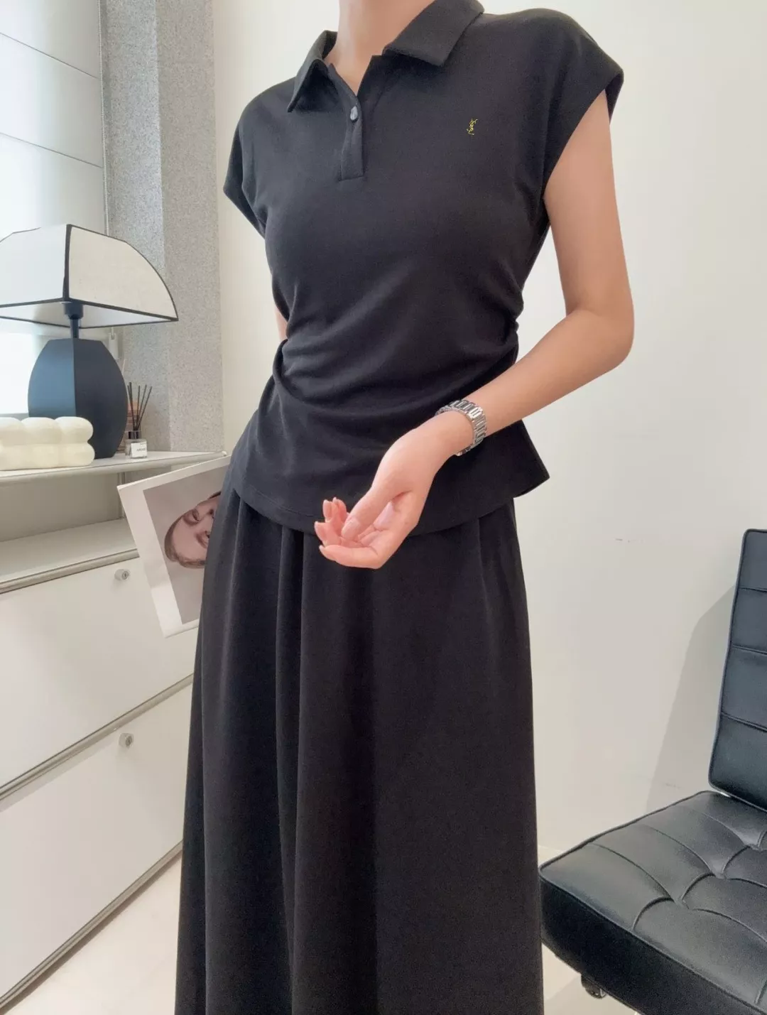 입생로랑 폴로 상의와 A라인 스커트 세트 상세 이미지 11