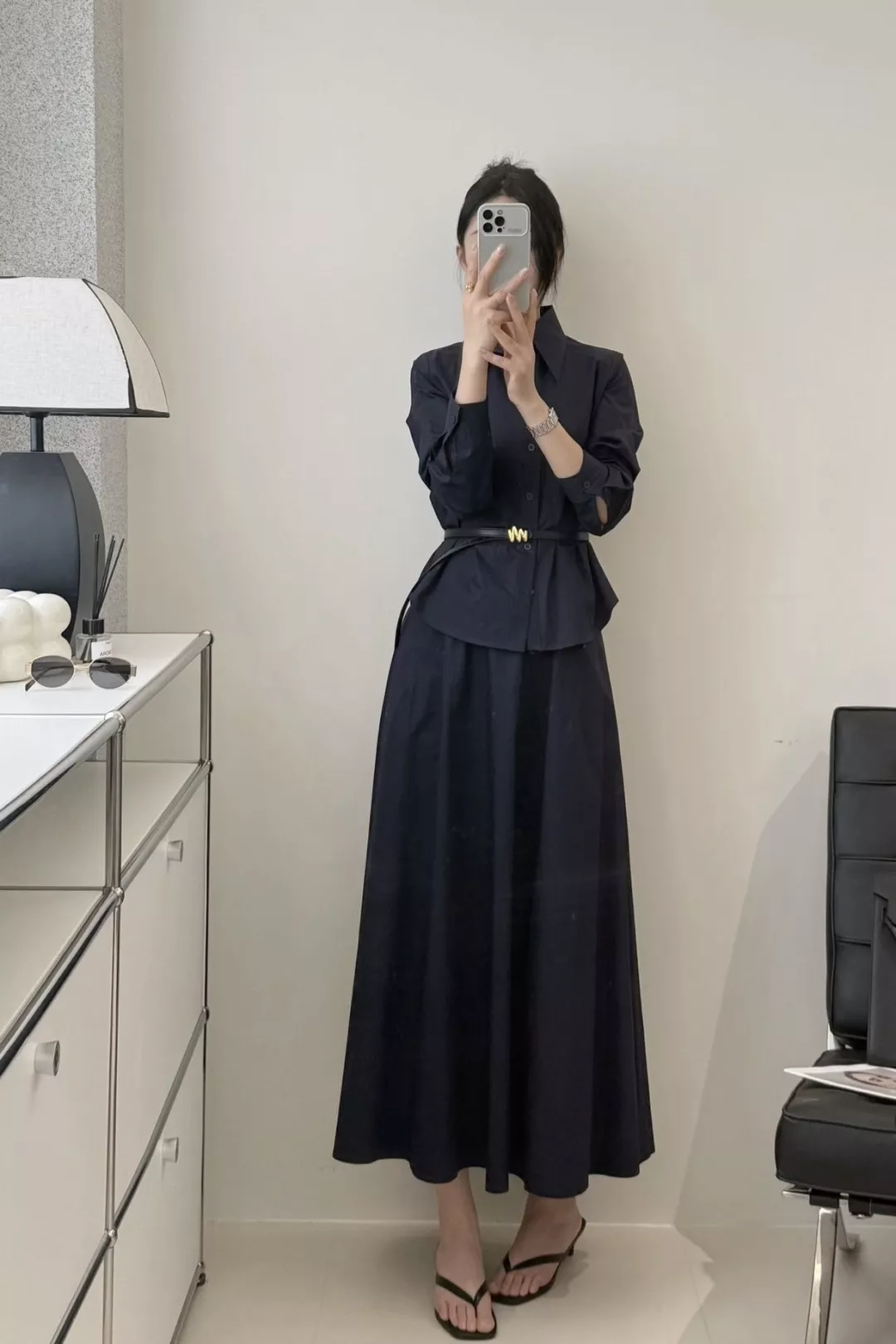 보테가베네타 카라 셔츠와 롱 스커트 세트 상세 이미지 11