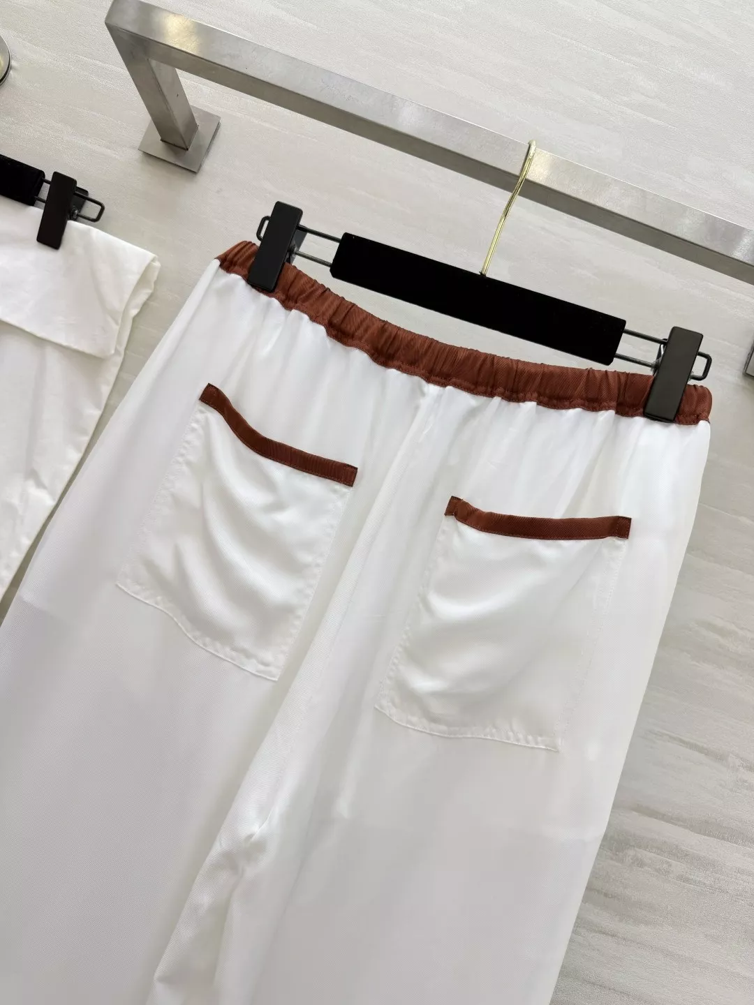샤넬 배색 와이드 팬츠 상세 이미지 8