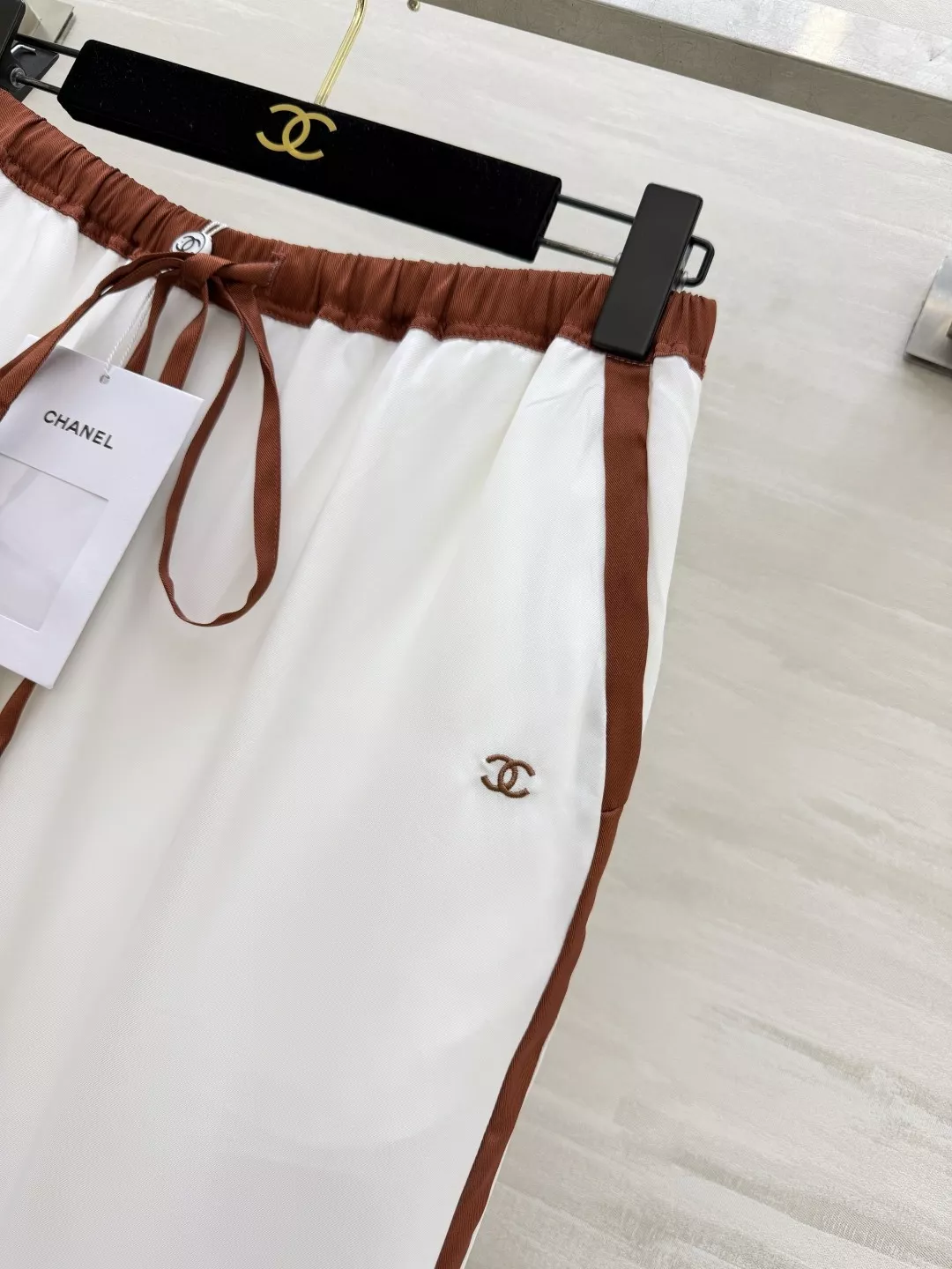 샤넬 배색 와이드 팬츠 상세 이미지 6