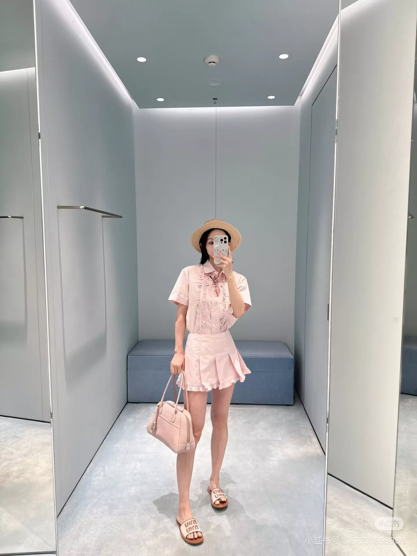 미우미우 핑크 프릴 포인트 세트 상세 이미지 5