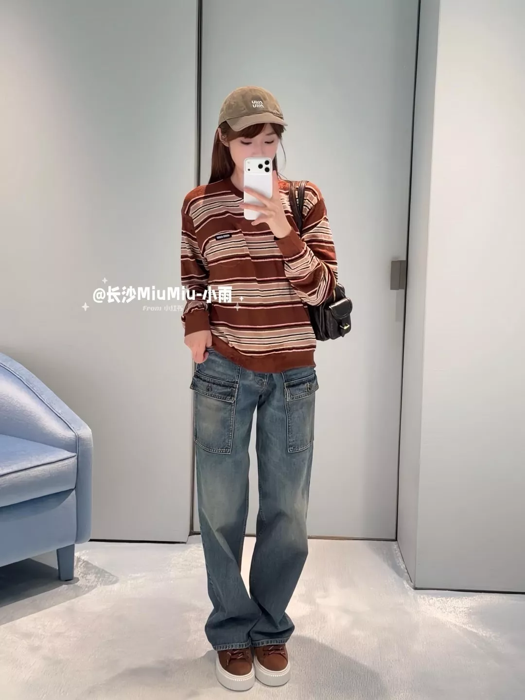 미우미우 복고 멀티포켓 워싱 데님 팬츠 상세 이미지 2
