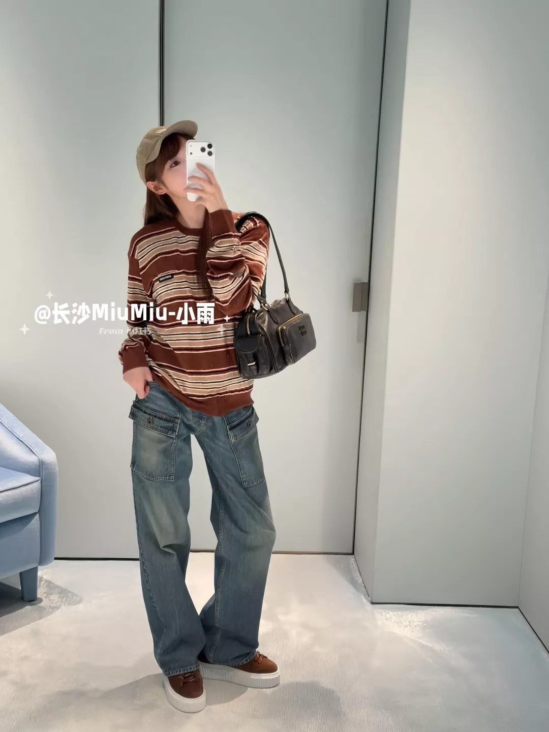 미우미우 복고 멀티포켓 워싱 데님 팬츠 상세 이미지 3