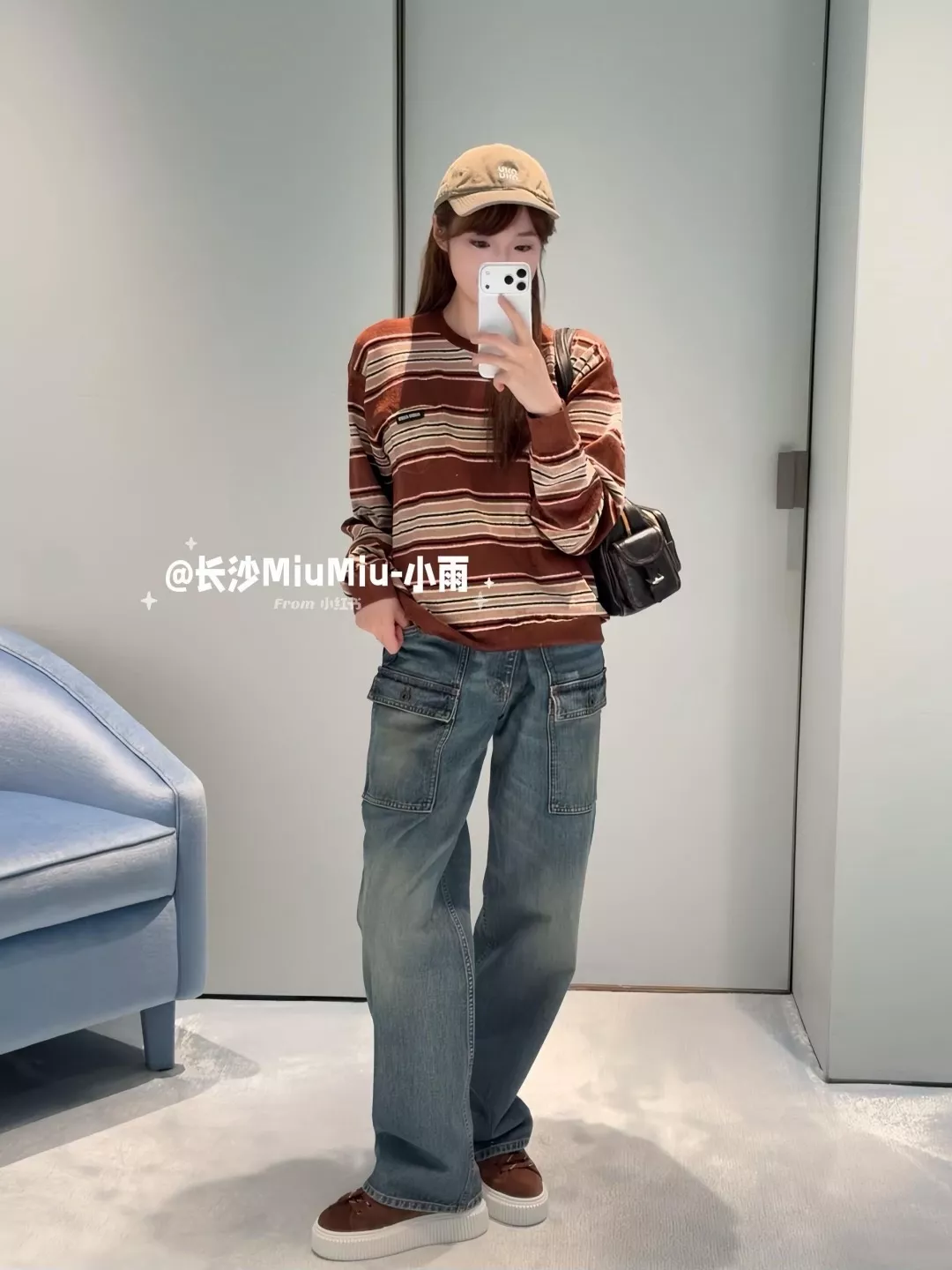 미우미우 복고 멀티포켓 워싱 데님 팬츠 상세 이미지 1