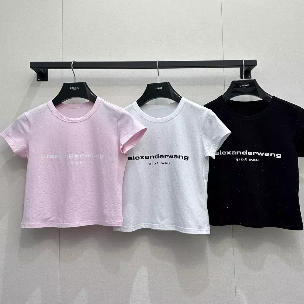 알렉산더왕 크롭 레터링 반팔 티셔츠