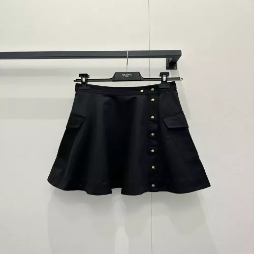 셀린느 금장 버튼 포켓 에이라인 스커트