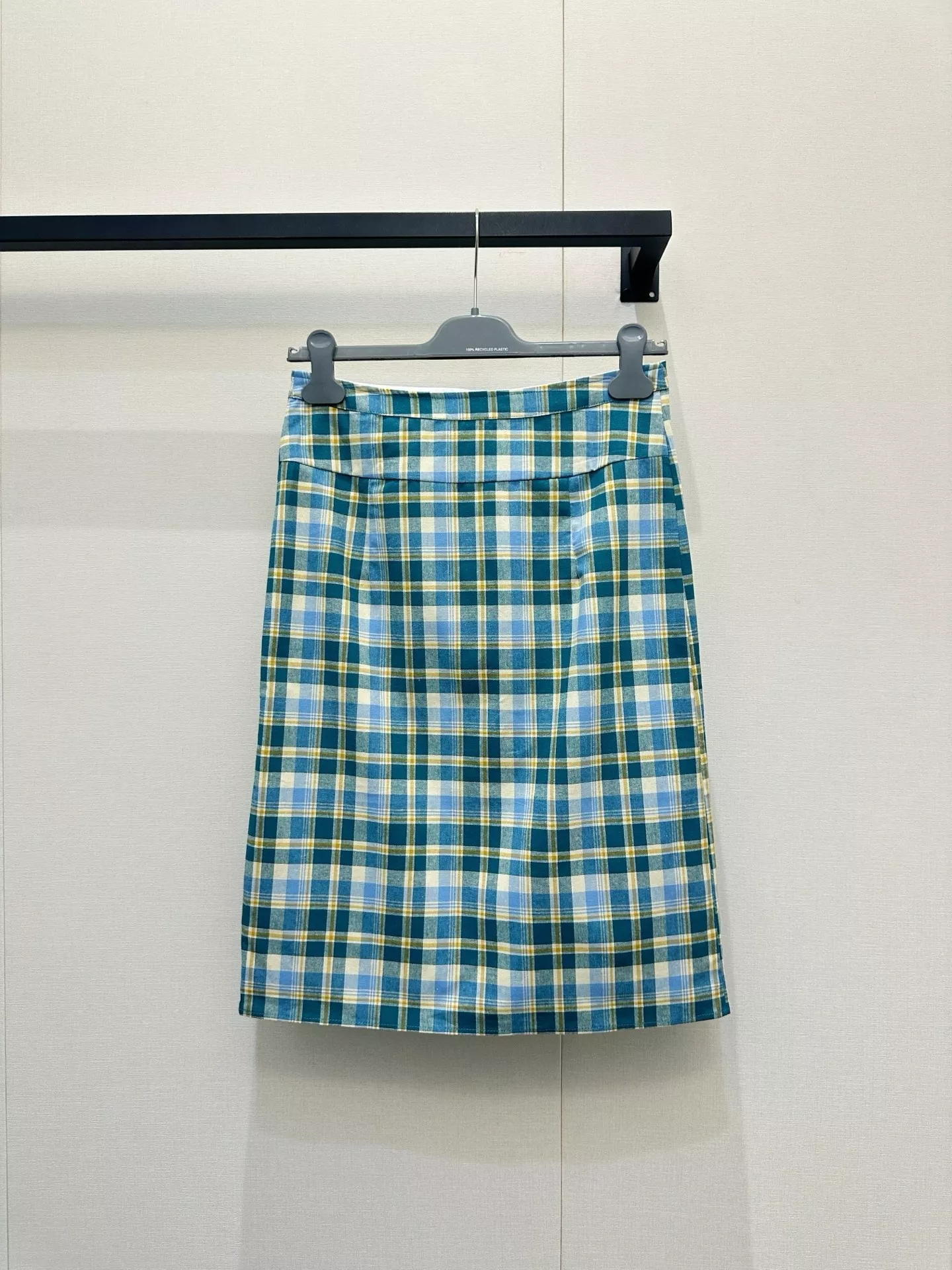 프라다 체크 패턴 슬림 스커트 상세 이미지 16
