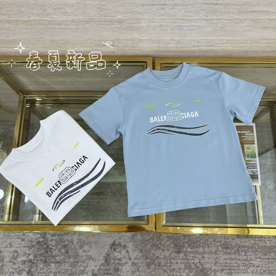 발렌시아가 아동 레터링 프린트 반소매 티셔츠 상세 이미지 4