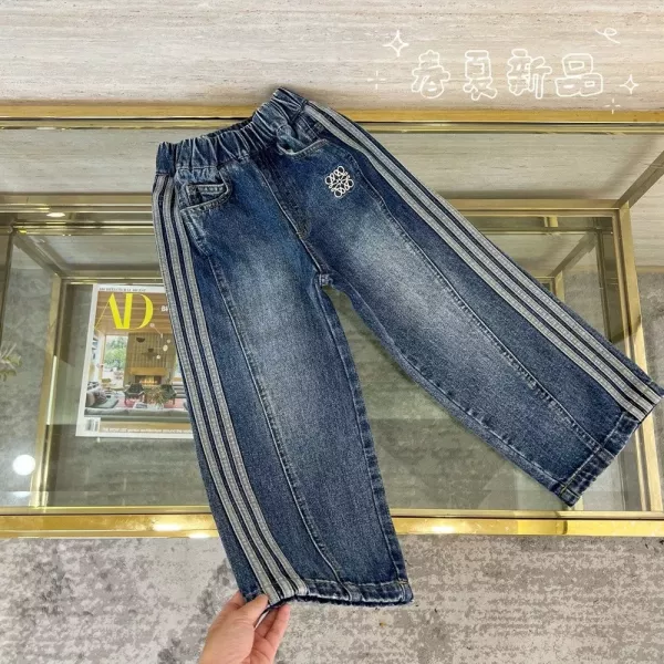 로에베 아나그램 자수 와이드 데님 팬츠