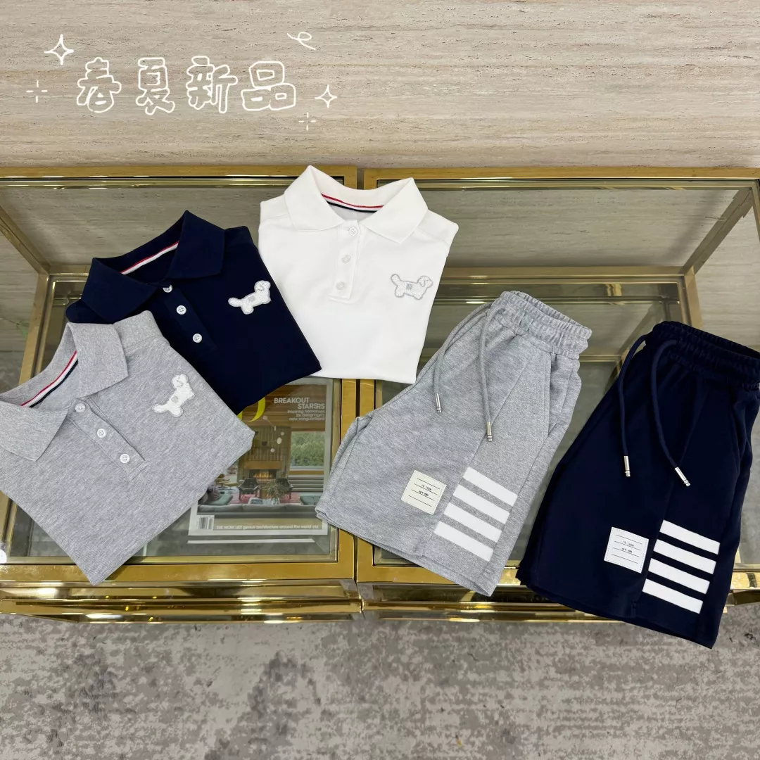 톰브라운 강아지 자수 카라 반팔 세트 상세 이미지 1