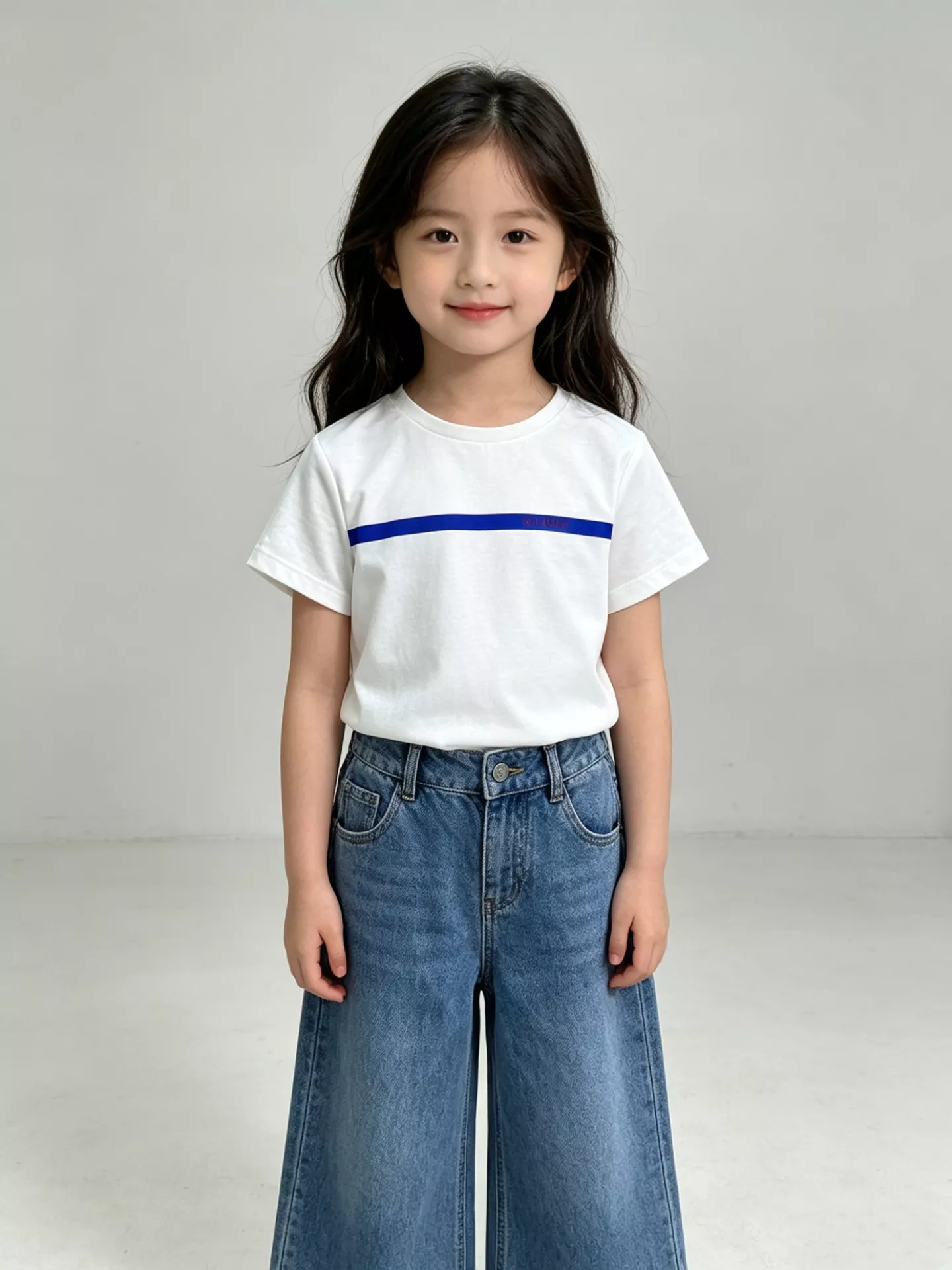 구찌 블루 스트라이프 로고 코튼 티셔츠 상세 이미지 26