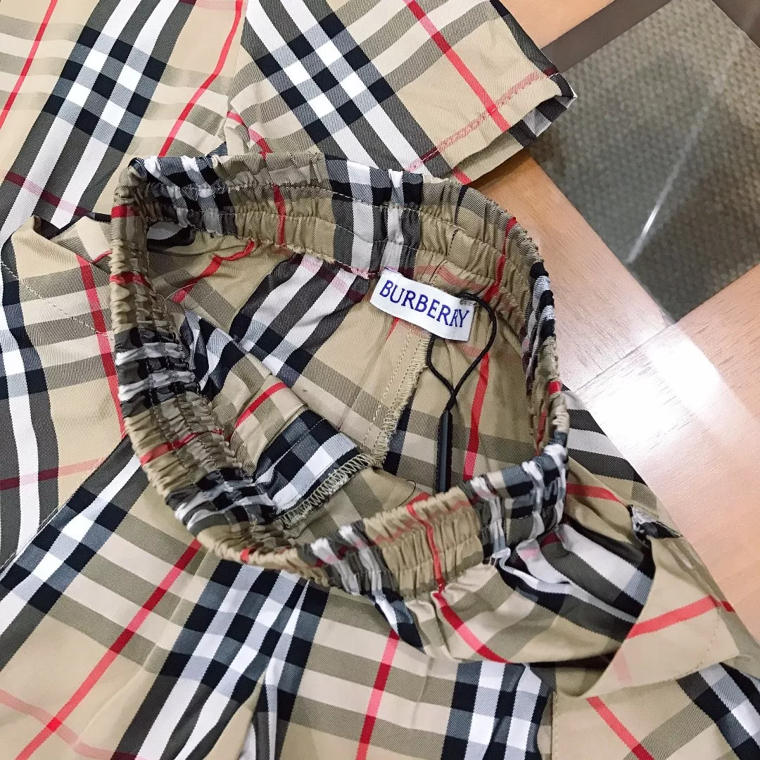 버버리 체크 카라 셔츠 반바지 세트 상세 이미지 8