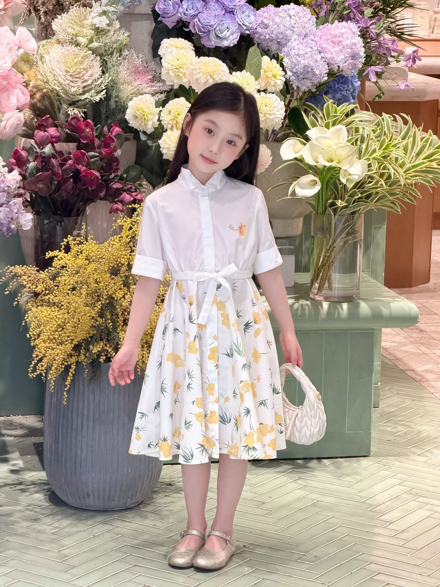 디올 플라워 프린트 벨트 원피스 상세 이미지 19