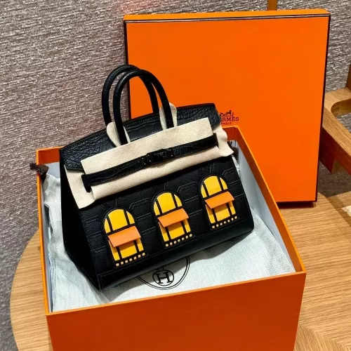 에르메스 블랙 하우스 장식 수제 토트백