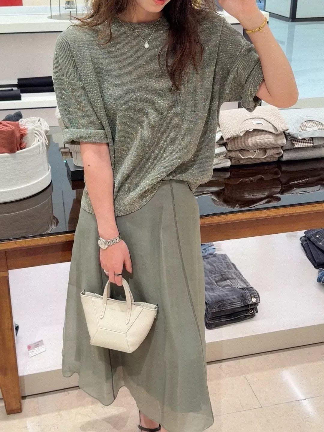 브루넬로쿠치넬리 더블 레이어 실크 오간자 스커트 상세 이미지 12