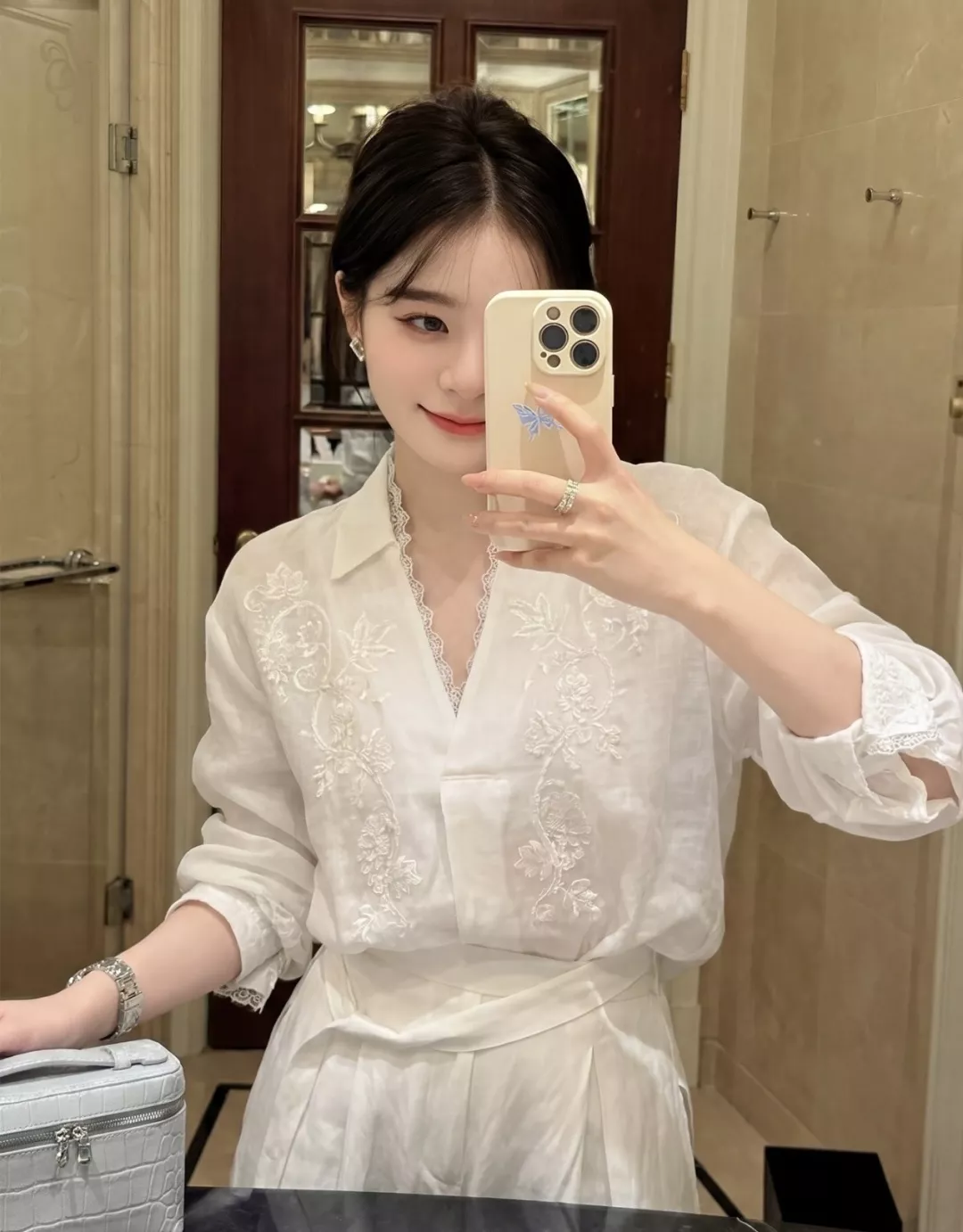 짐머만 자수 레이스 린넨 셔츠 상세 이미지 11