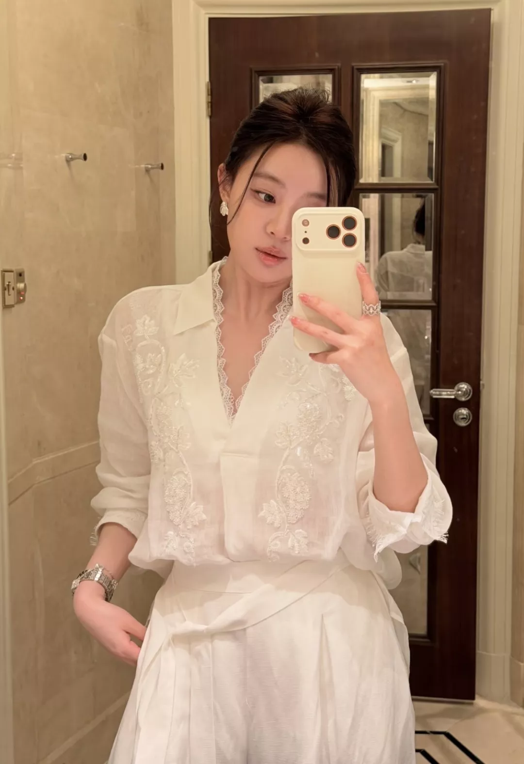 짐머만 자수 레이스 린넨 셔츠 상세 이미지 12