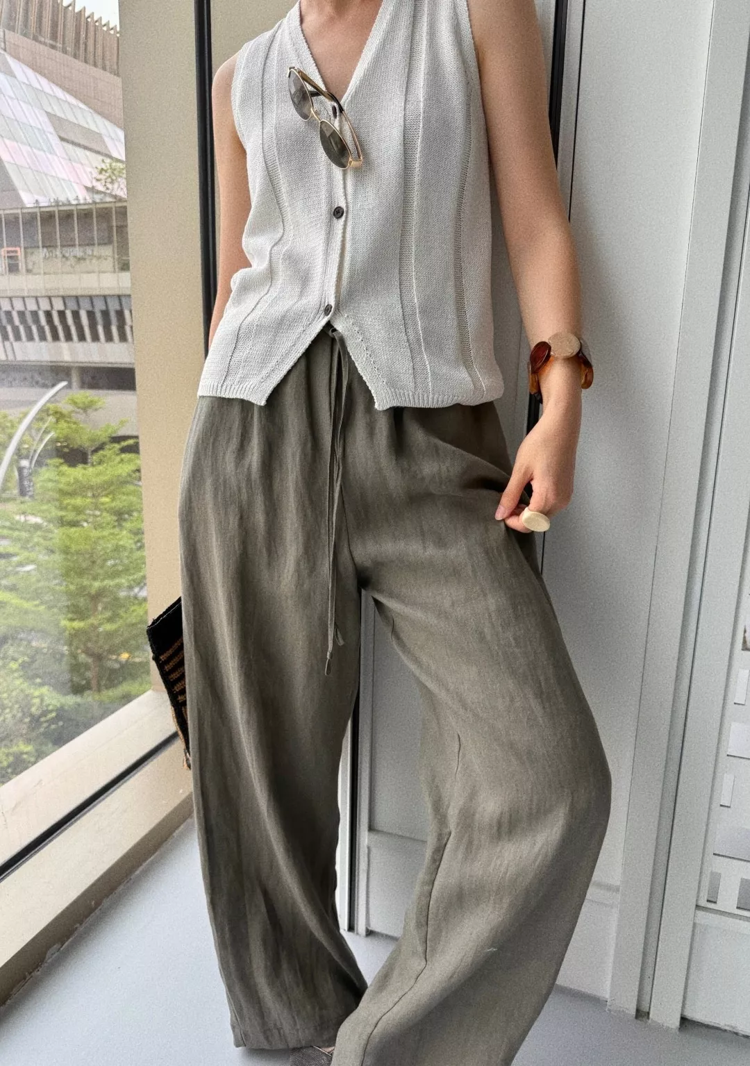브루넬로쿠치넬리 여성 린넨 와이드 팬츠 상세 이미지 11