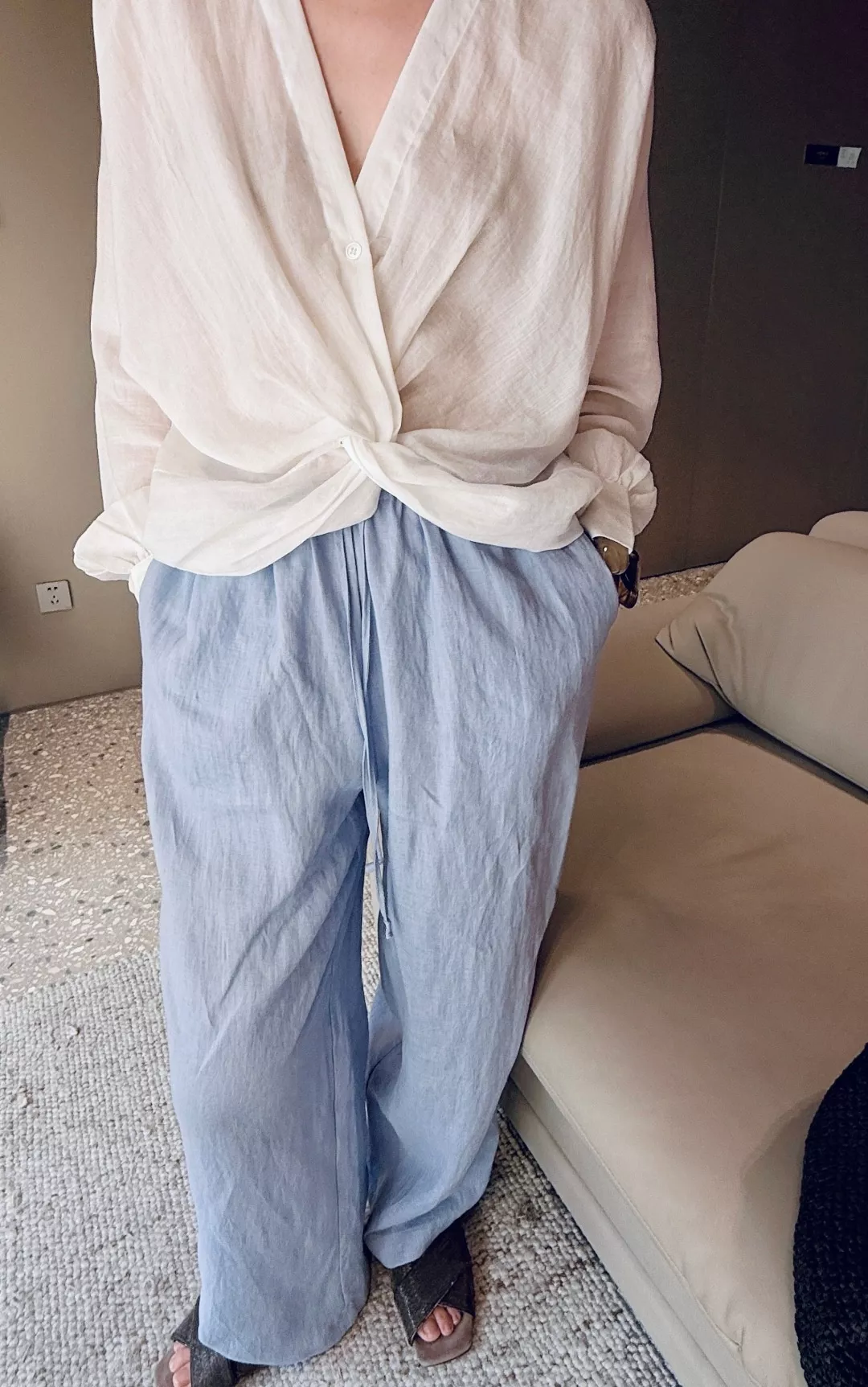 브루넬로쿠치넬리 린넨 와이드 롱 팬츠 상세 이미지 12