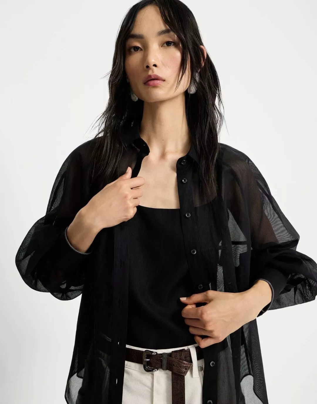 브루넬로쿠치넬리 체인 소매 커프스 셔츠 상세 이미지 12