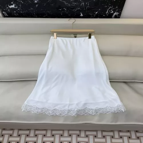 더로우 레이스 밑단 아세테이트 머메이드 스커트