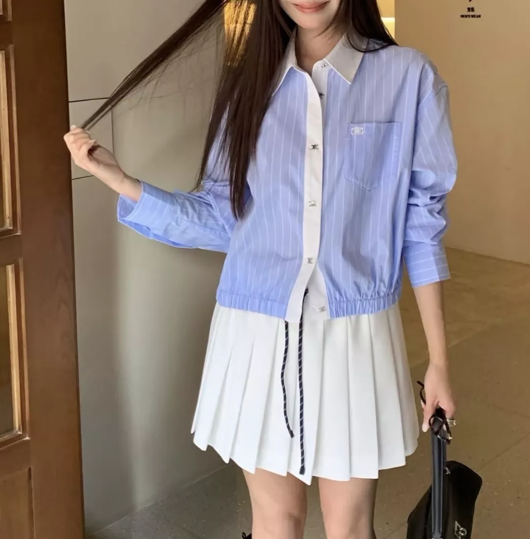 셀린느 스트라이프 배색 카라 셔츠 상세 이미지 11