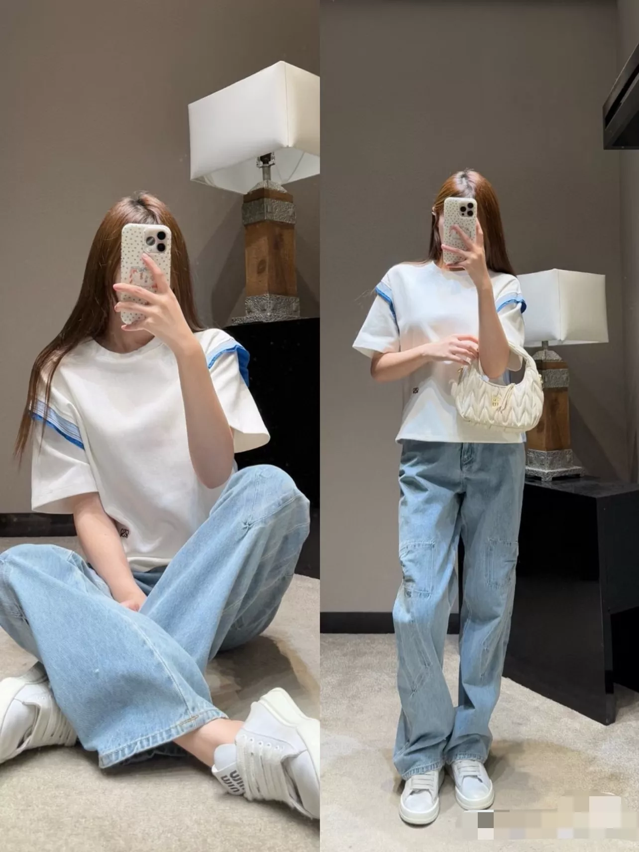 로에베 배색 테이프 포인트 티셔츠 상세 이미지 34
