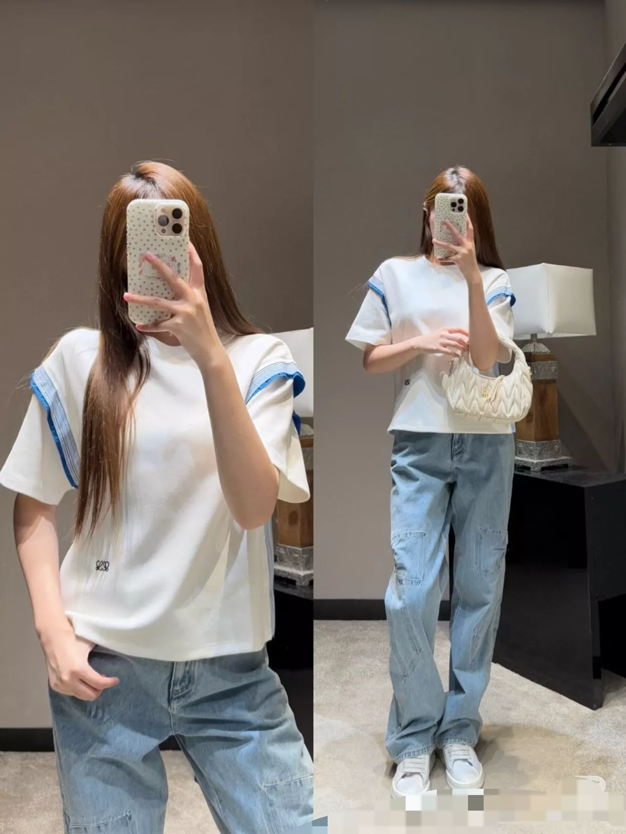 로에베 배색 테이프 포인트 티셔츠 상세 이미지 32