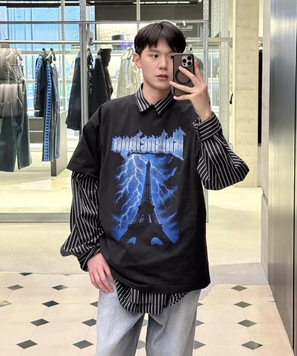 발렌시아가 파리 썬더스톰 프린트 티셔츠 상세 이미지 21