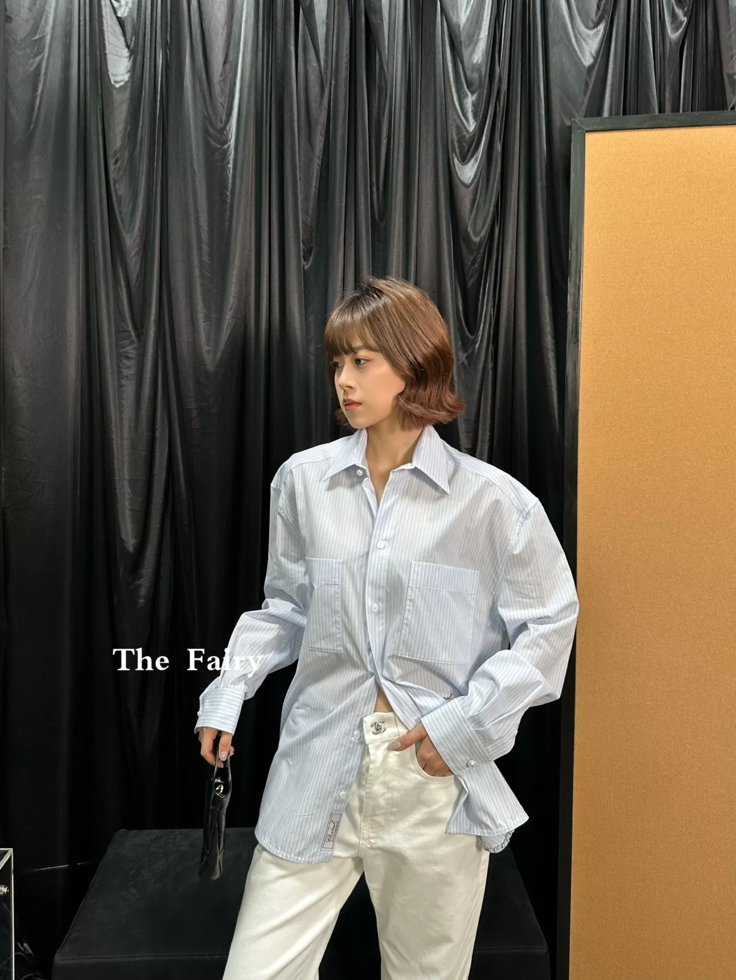 샤넬 스트라이프 코튼 셔츠 상세 이미지 15