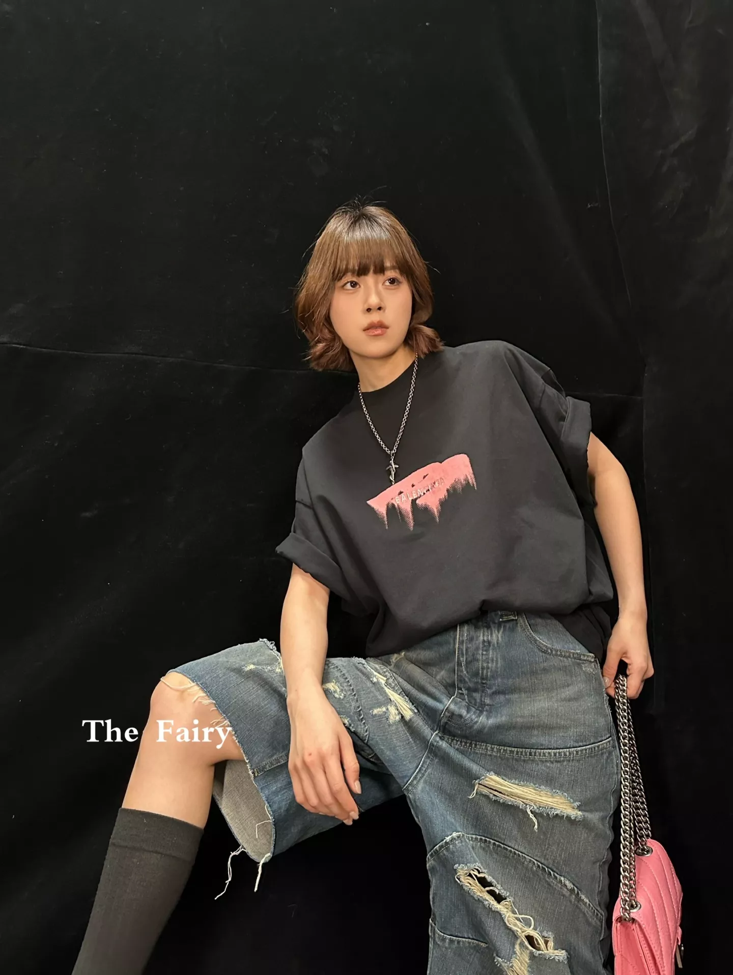 발렌시아가 웻 브러시 프린트 오버핏 티셔츠 상세 이미지 18