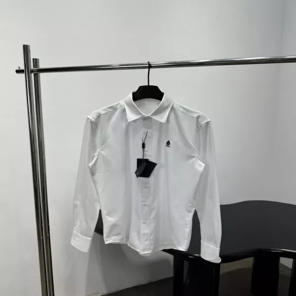 프라다 코튼 화이트 자수 로고 셔츠